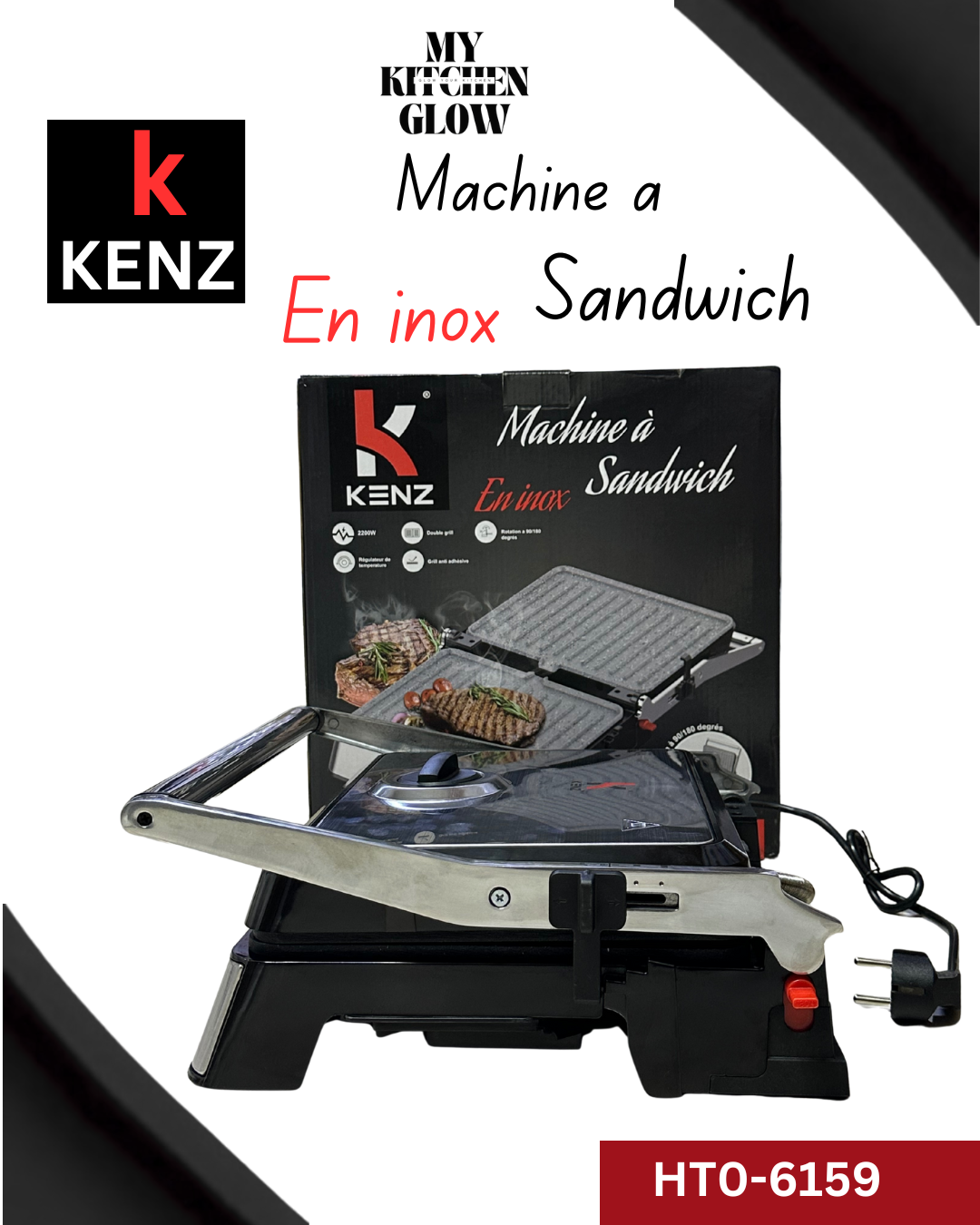 ماكينة ساندويتش KENZ – Inox (HTO-6159)