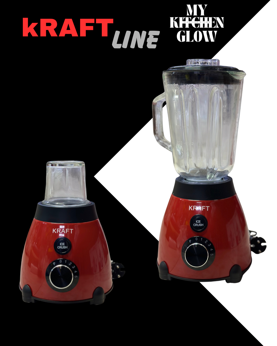 خلاط KRAFT LINE الزجاجي – القوة التي يحتاجها مطبخك كل يوم