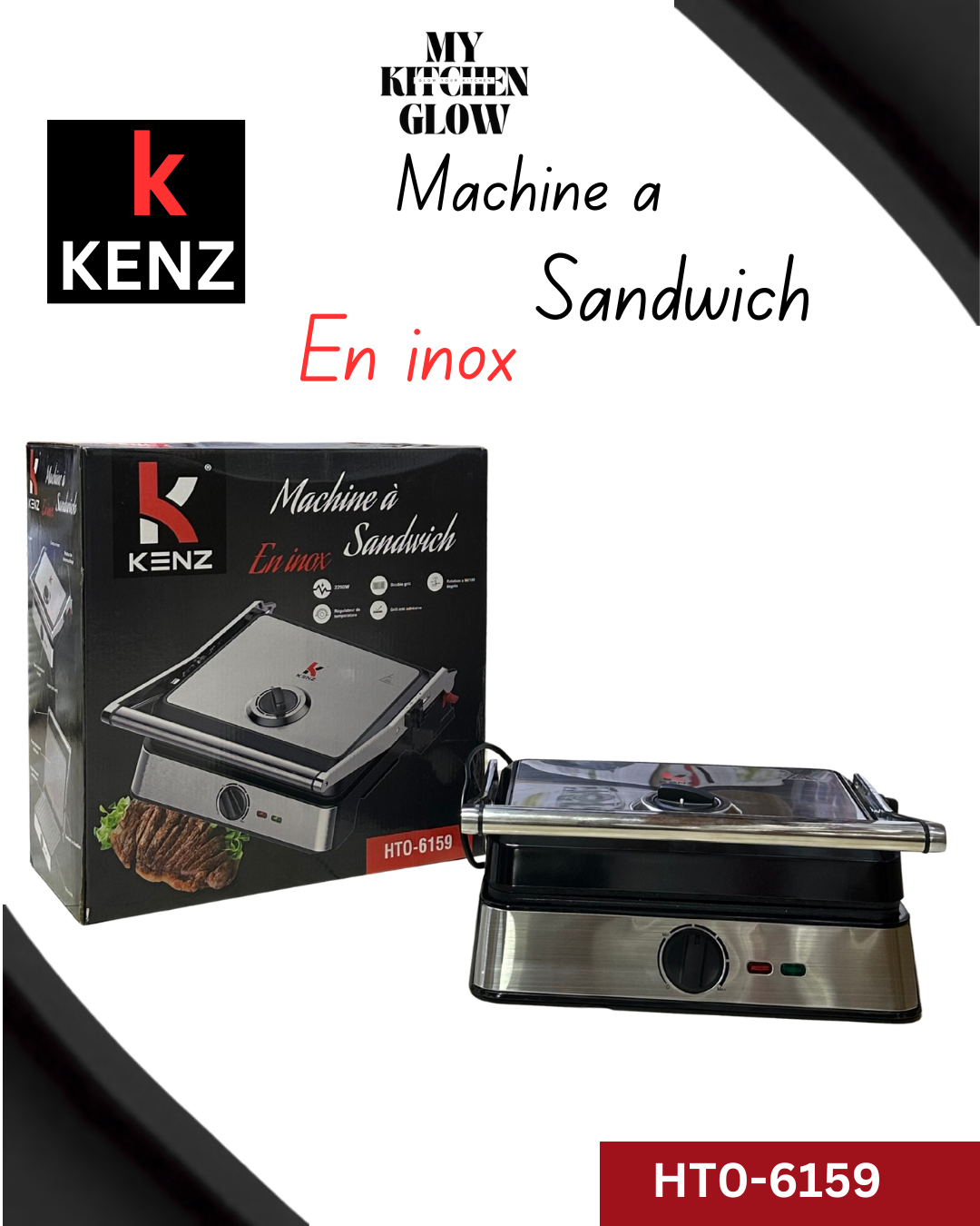 ماكينة ساندويتش KENZ – Inox (HTO-6159)