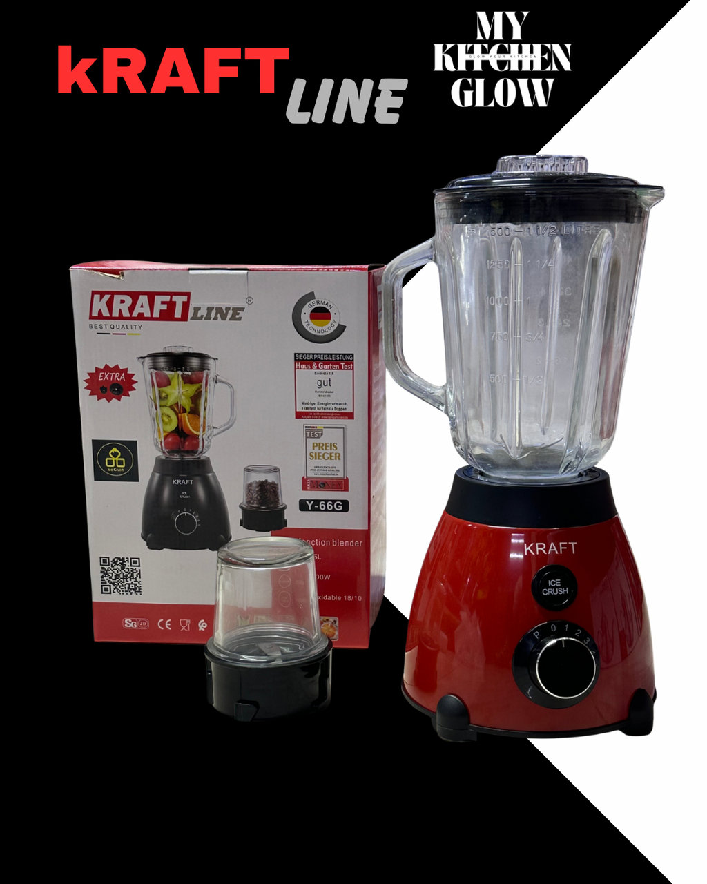 خلاط KRAFT LINE الزجاجي – القوة التي يحتاجها مطبخك كل يوم