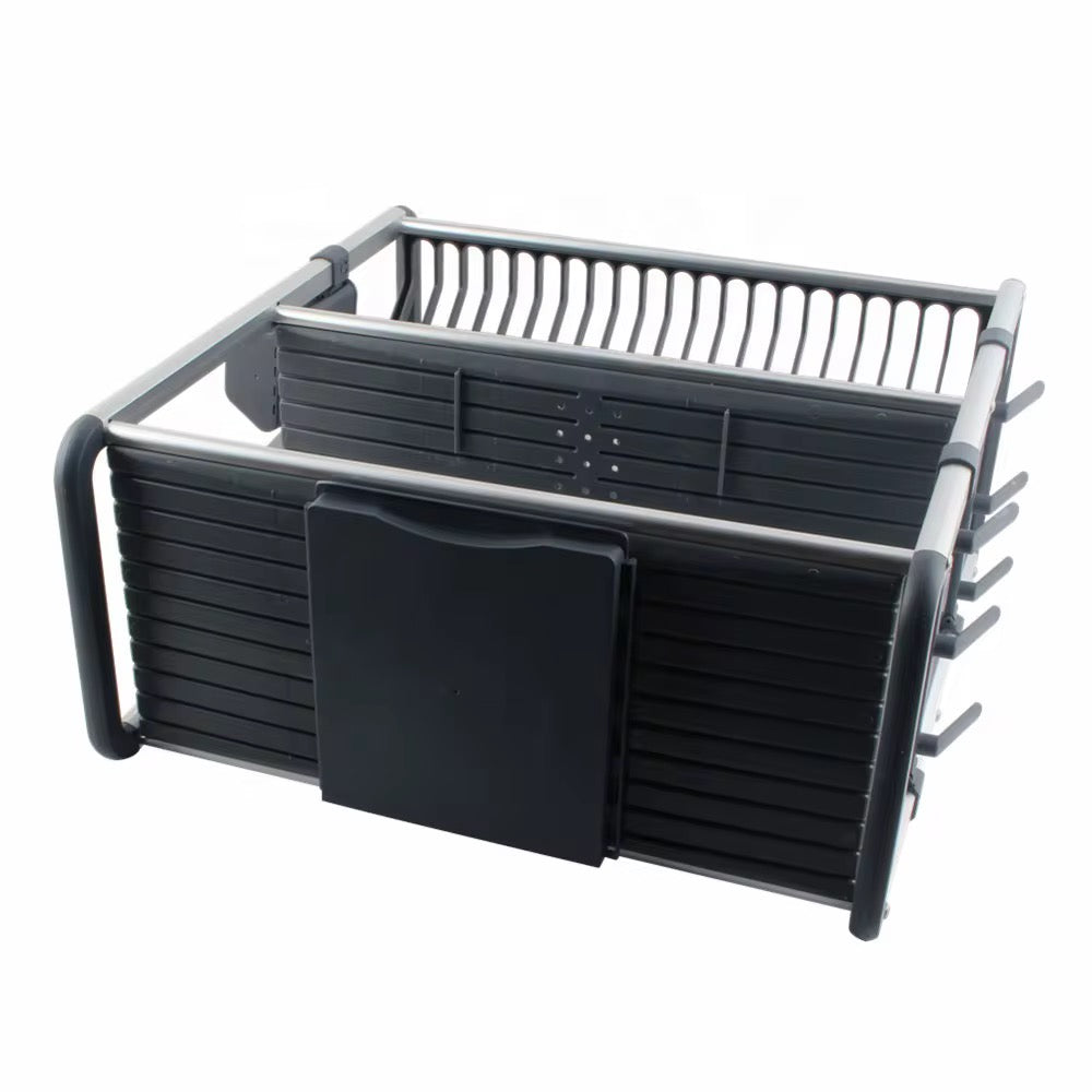 ✨ منظم ومجفف أطباق من الألومنيوم (طبقتين/ثلاث طبقات)