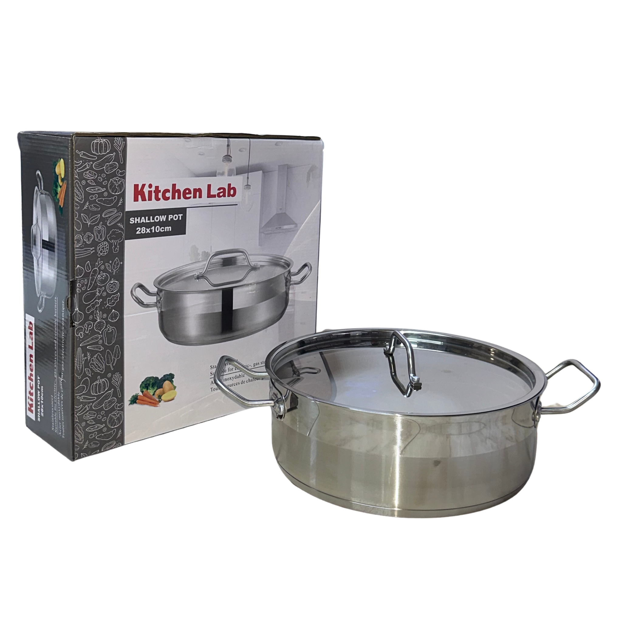 Faitout Bas Premium en Inox – Kitchen Lab (28x10 cm)