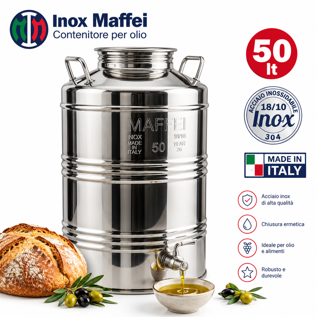 Réservoir à huile en inox 18/10 🇮🇹